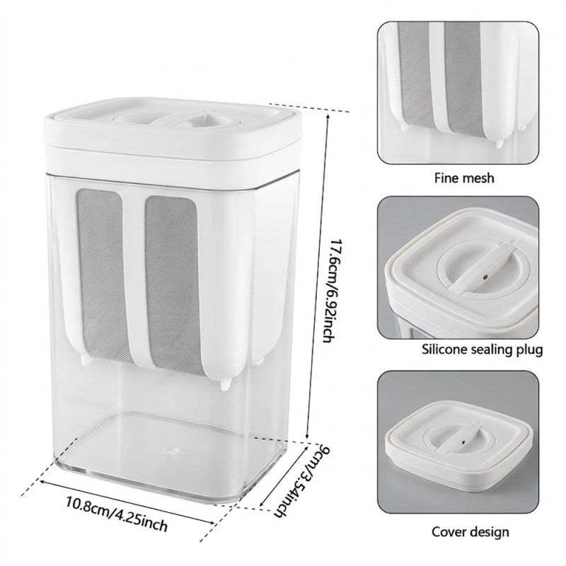 1100ML Greek Yogurt Maker Hung Curd Strainer Box with Fine Mesh Filter