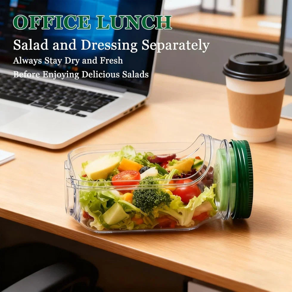 Portable Salad Jar Pod with Side Opening